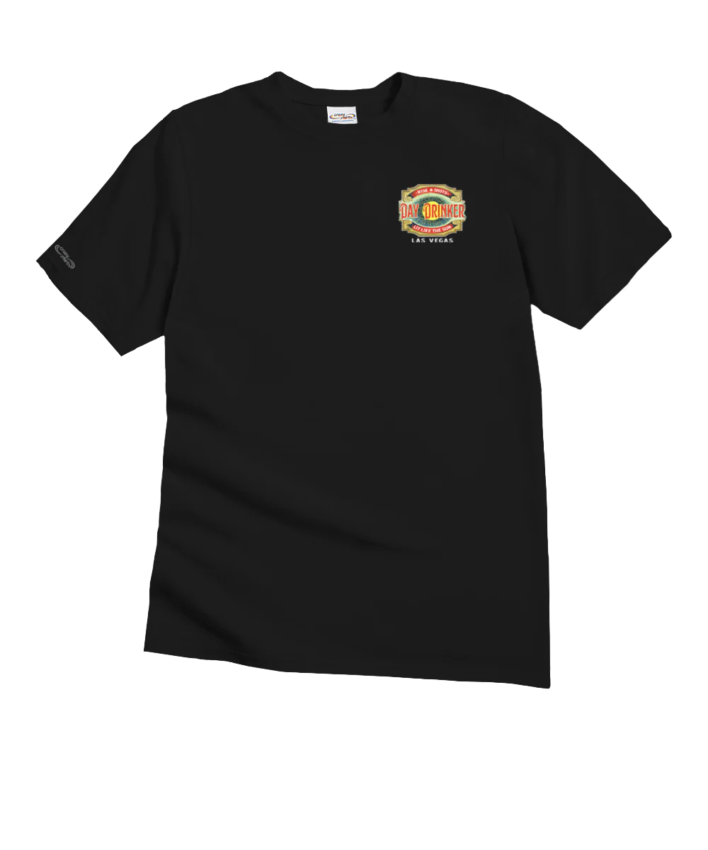 Day Drinker - Black Short Sleeve Crewneck T-Shirt - Image 4