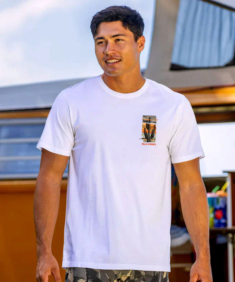 Desert Bound - White Short Sleeve Pima T-Shirt - Image 3