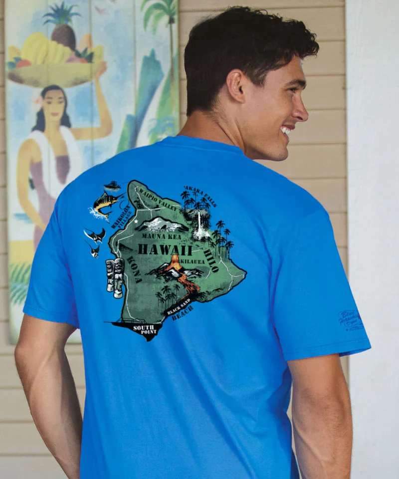 Destination Big Island - Blue Hawaii Dyed Short Sleeve Crewneck T-Shirt - Image 2