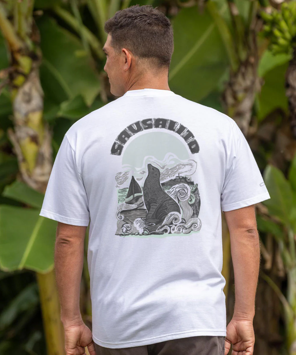 Dock Of The Bay - White Short Sleeve Crewneck T-Shirt - Image 2