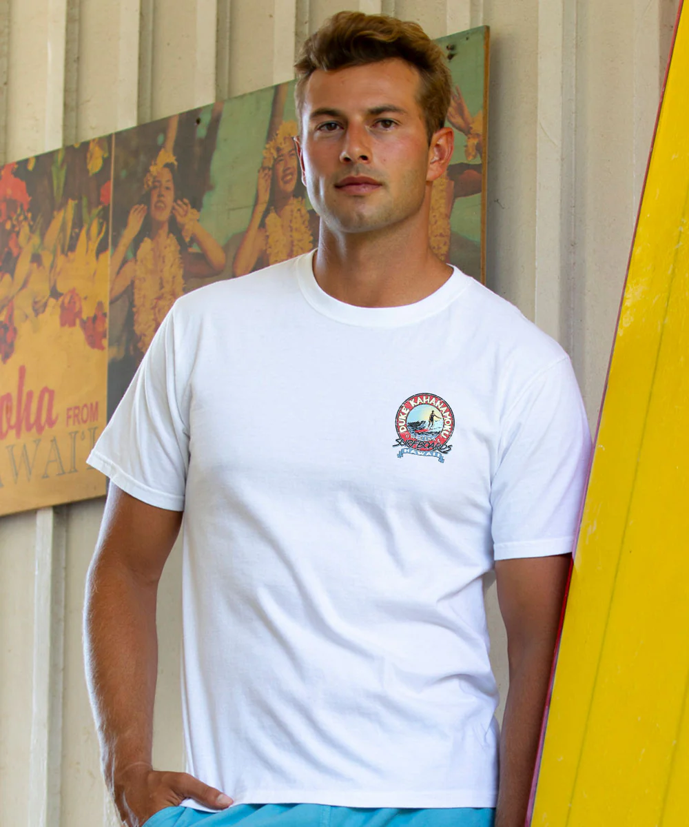 Duke Kahanamoku Surfboards - White Short Sleeve Crewneck T-Shirt - Image 3
