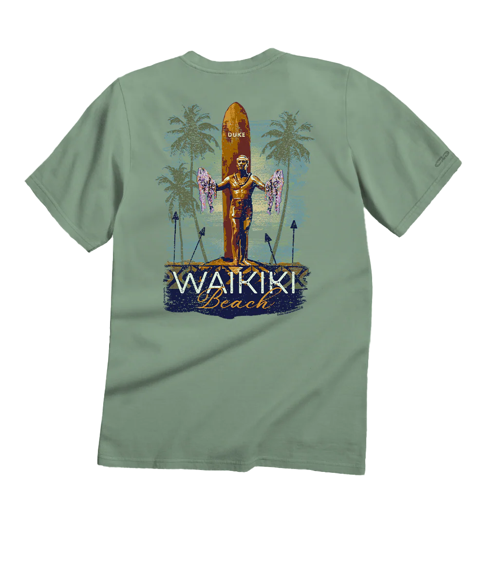 Duke Statue - Seaglass Short Sleeve Crewneck T-Shirt