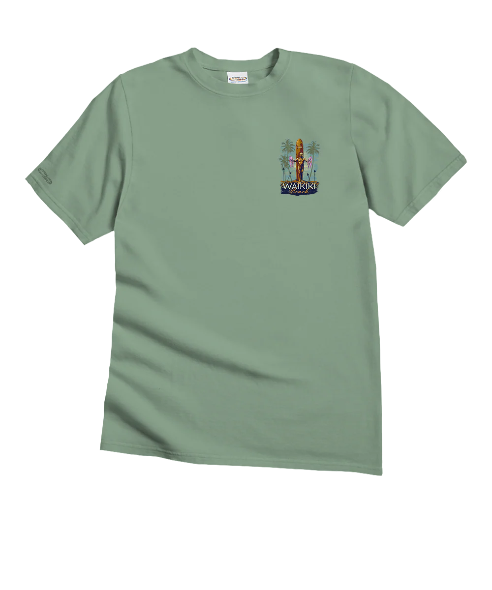 Duke Statue - Seaglass Short Sleeve Crewneck T-Shirt - Image 4