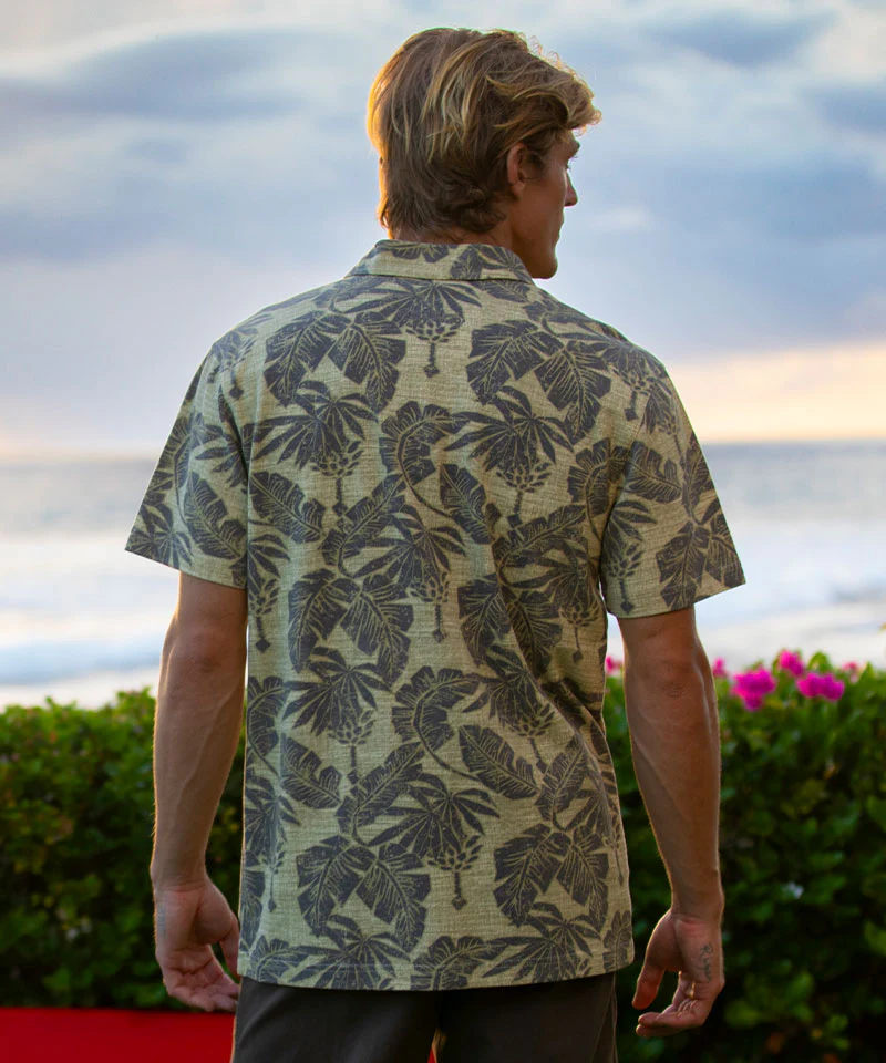 E Komo Mai - Tan Short Sleeve Hawaiian Polo Shirt - Image 3