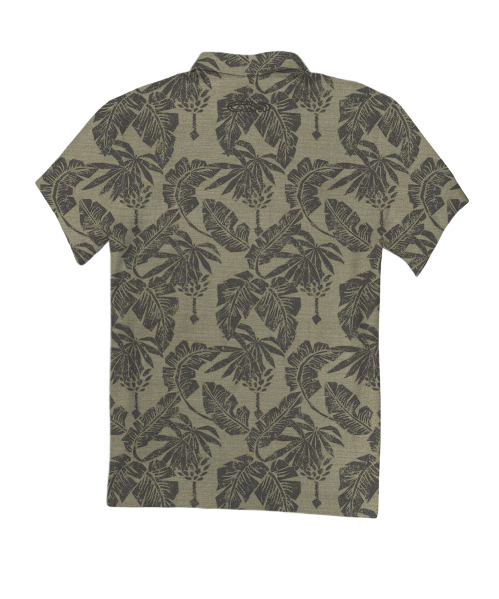 E Komo Mai - Tan Short Sleeve Hawaiian Polo Shirt - Image 4