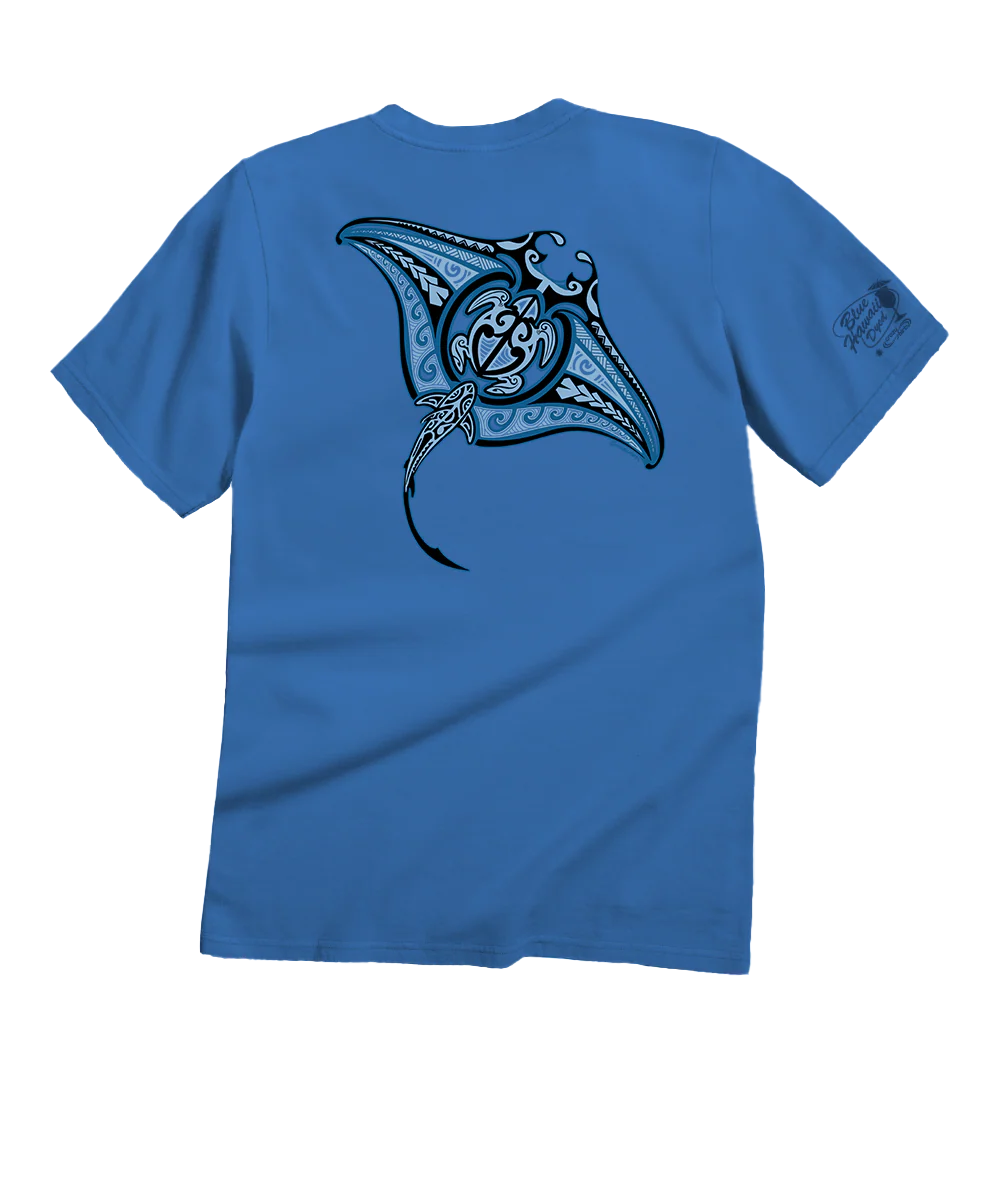 Ehukai Manta - Blue Hawaii Dyed Short Sleeve Crewneck T-Shirt