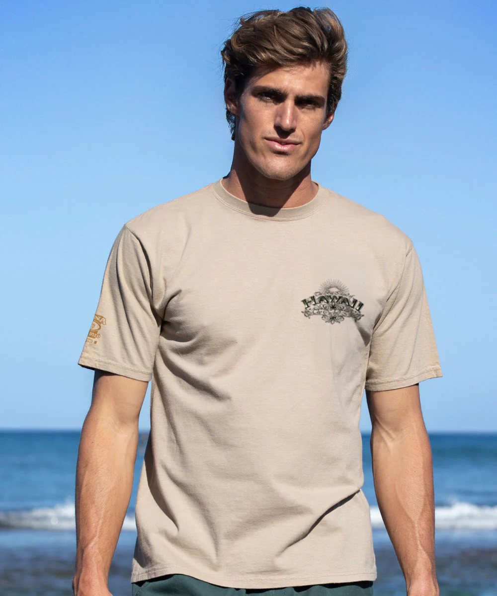 Etched Hawaii - Kona Coffee Dyed Short Sleeve Crewneck T-Shirt - Image 3