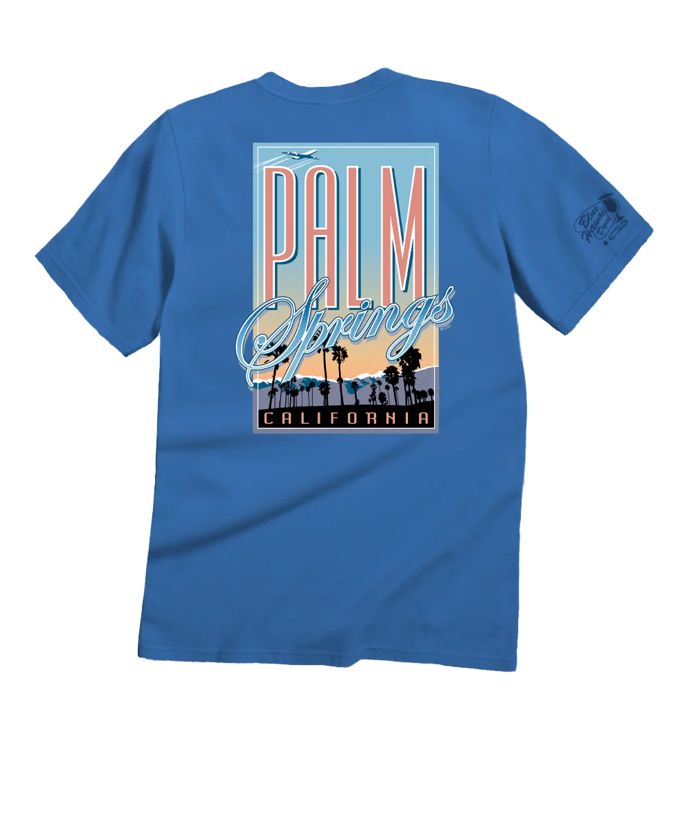 Fly Palm Springs - Blue Hawaii Dyed Short Sleeve Crewneck T-Shirt