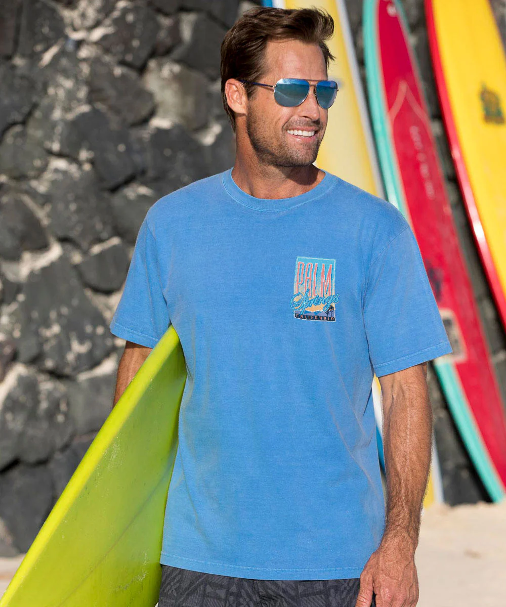 Fly Palm Springs - Blue Hawaii Dyed Short Sleeve Crewneck T-Shirt - Image 3