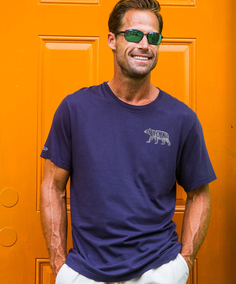Forest Bear - Indigo Short Sleeve Pima T-Shirt - Image 3