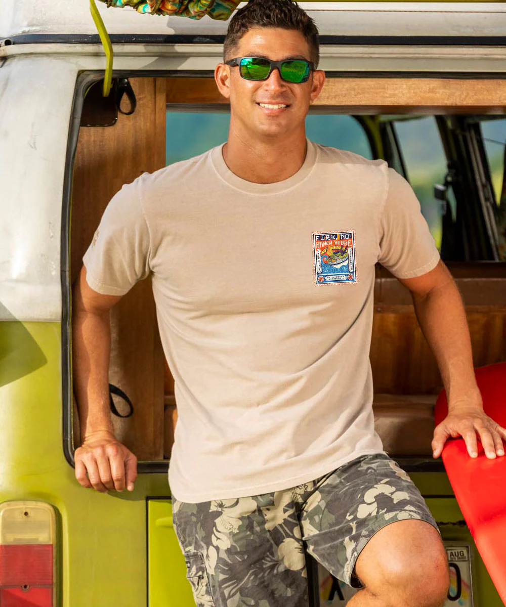 Fork No - Kona Coffee Dyed Short Sleeve Crewneck T-Shirt - Image 3