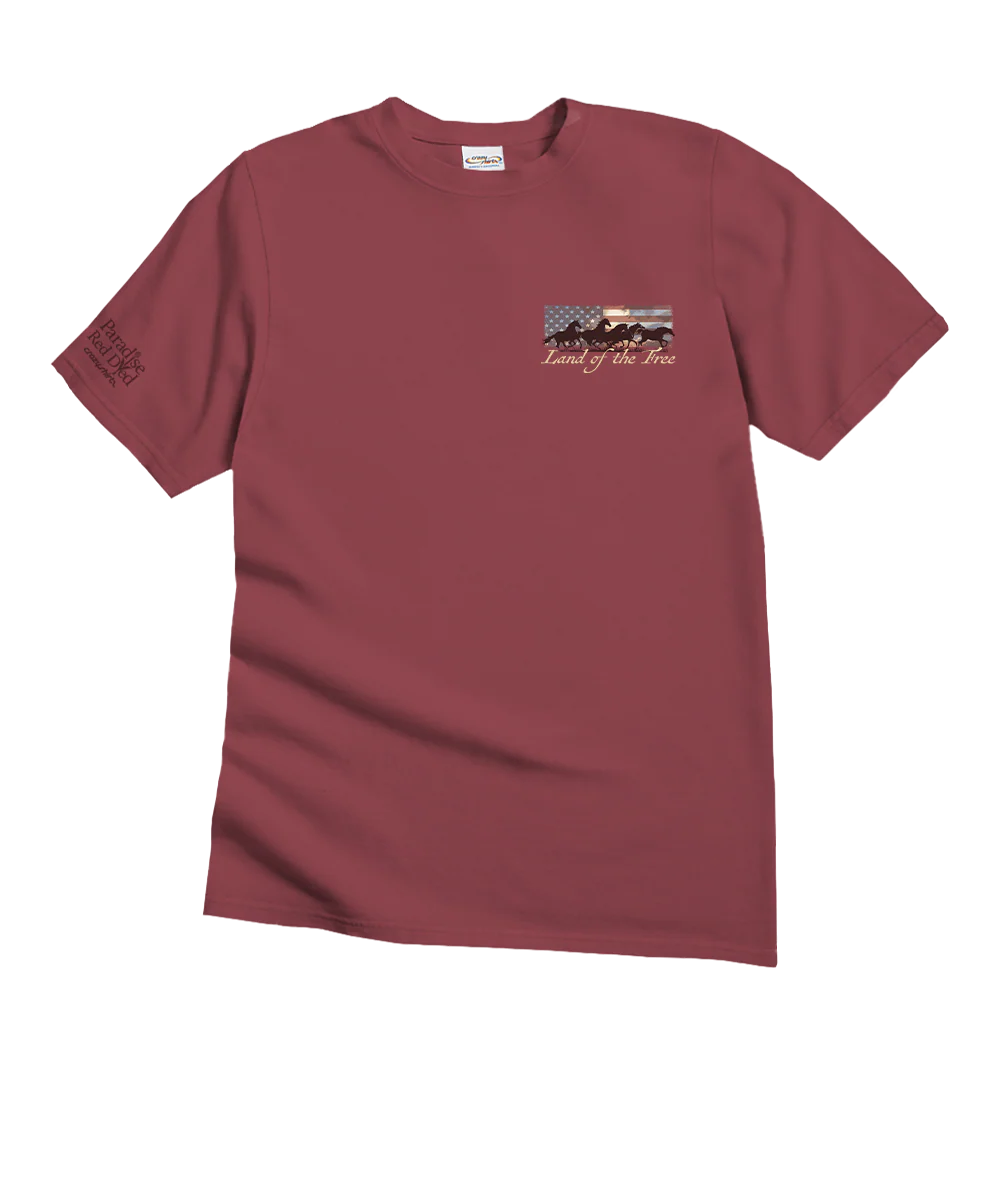 Freedom Run - Paradise Red Dyed Short Sleeve Crewneck T-Shirt - Image 4