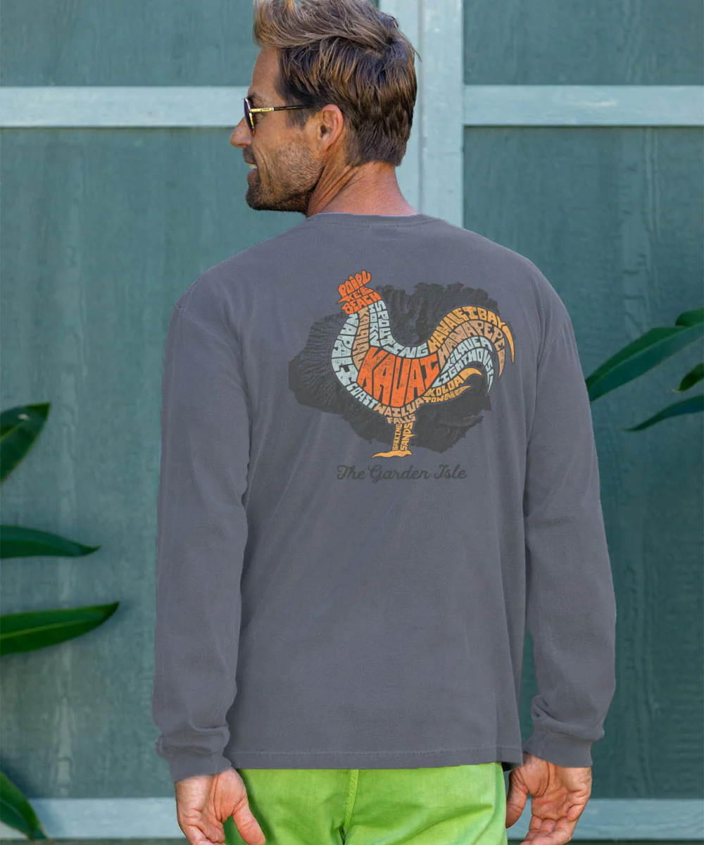 Garden Bird - Crater Dyed® Long Sleeve Crewneck T-Shirt - Image 2