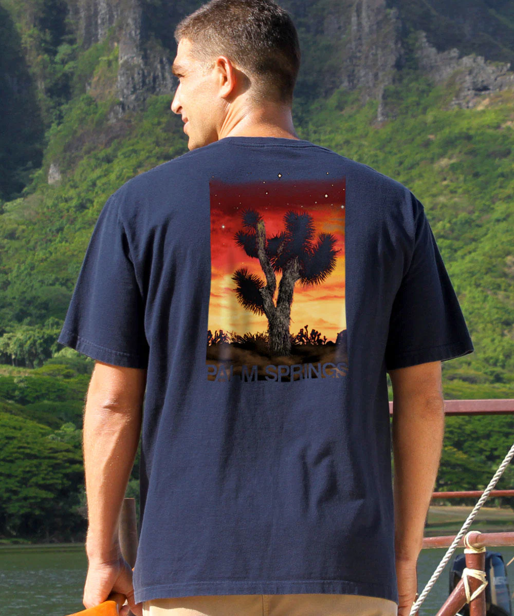 Garden Of The Sun - Navy Short Sleeve Crewneck T-Shirt - Image 2