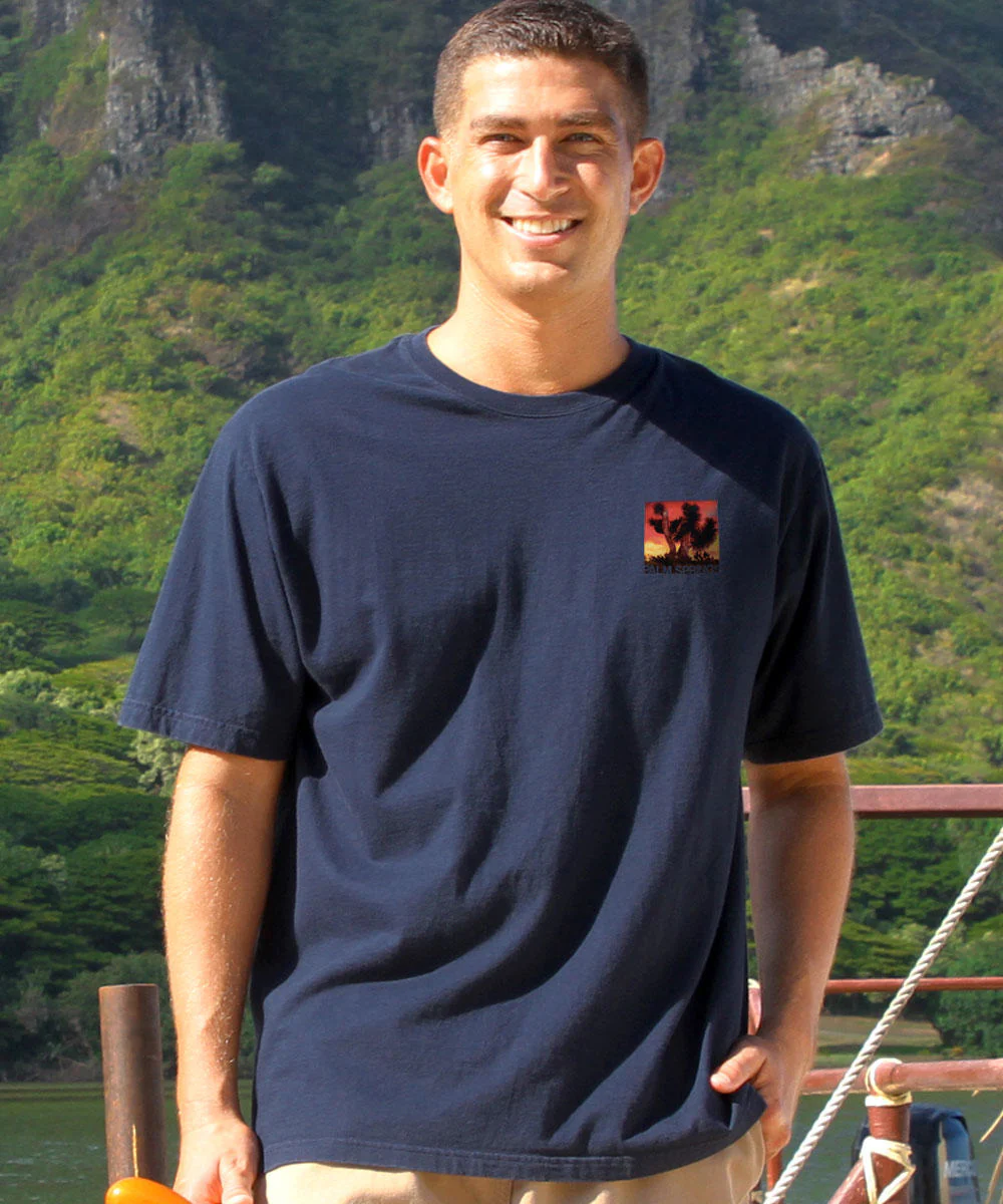 Garden Of The Sun - Navy Short Sleeve Crewneck T-Shirt - Image 3