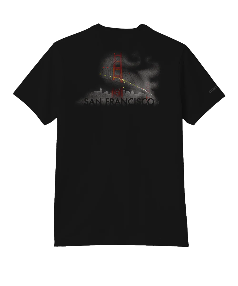 Golden Gate Fog - Jet Black Short Sleeve Pima T-Shirt