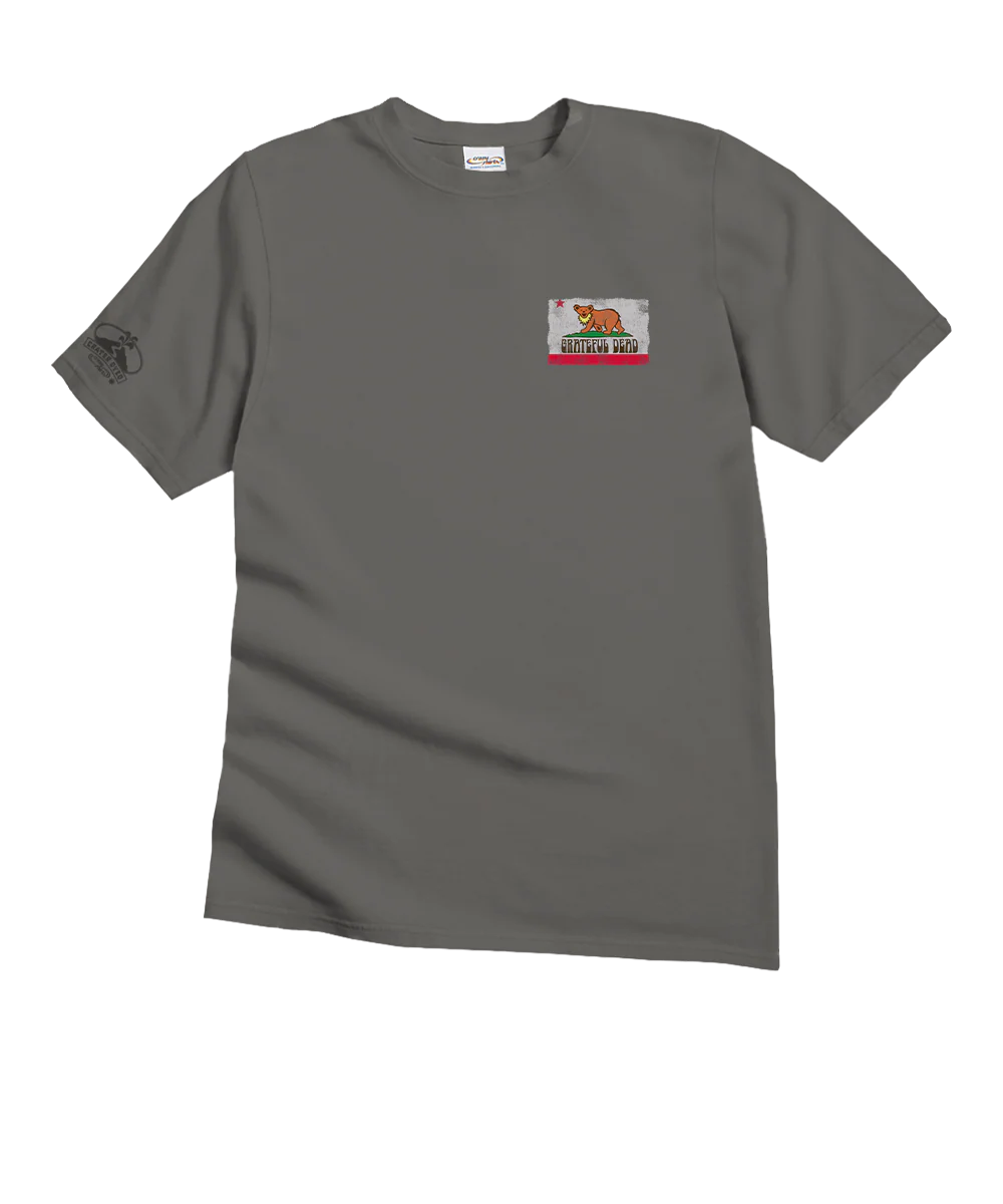 Grateful Dead California Flag - Crater Dyed® Short Sleeve Crewneck T-Shirt - Image 4