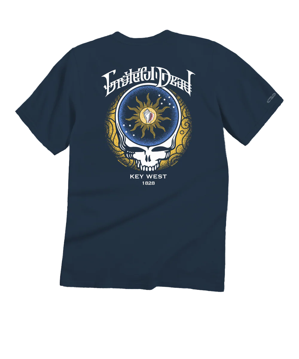 Grateful Dead Conch Republic Flag - Navy Short Sleeve Crewneck T-Shirt