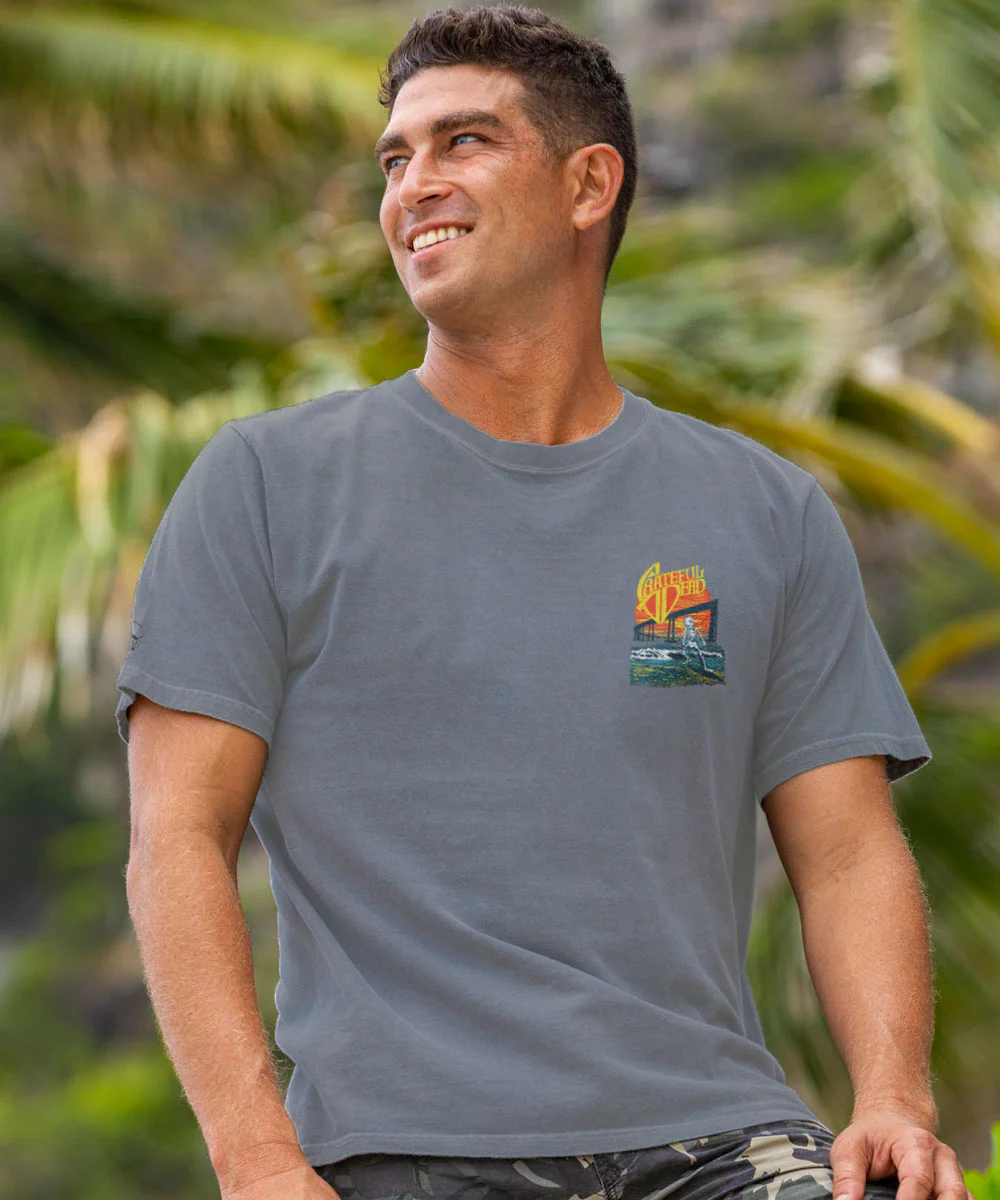 Grateful Dead Coronado Bridge Skeleton - Crater Dyed® Short Sleeve Crewneck T-Shirt - Image 3