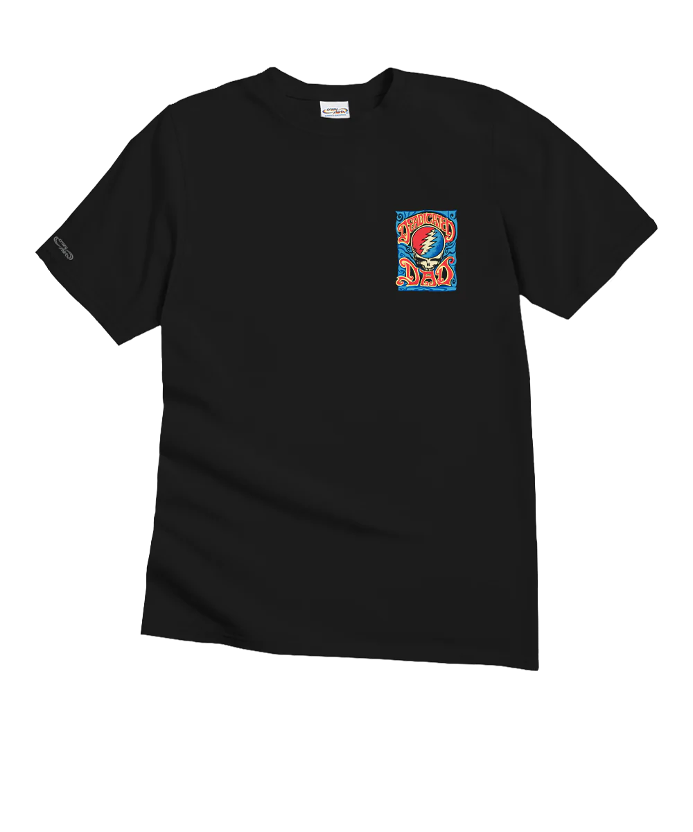 Grateful Dead Dedicated Dad - Black Short Sleeve Crewneck T-Shirt - Image 4
