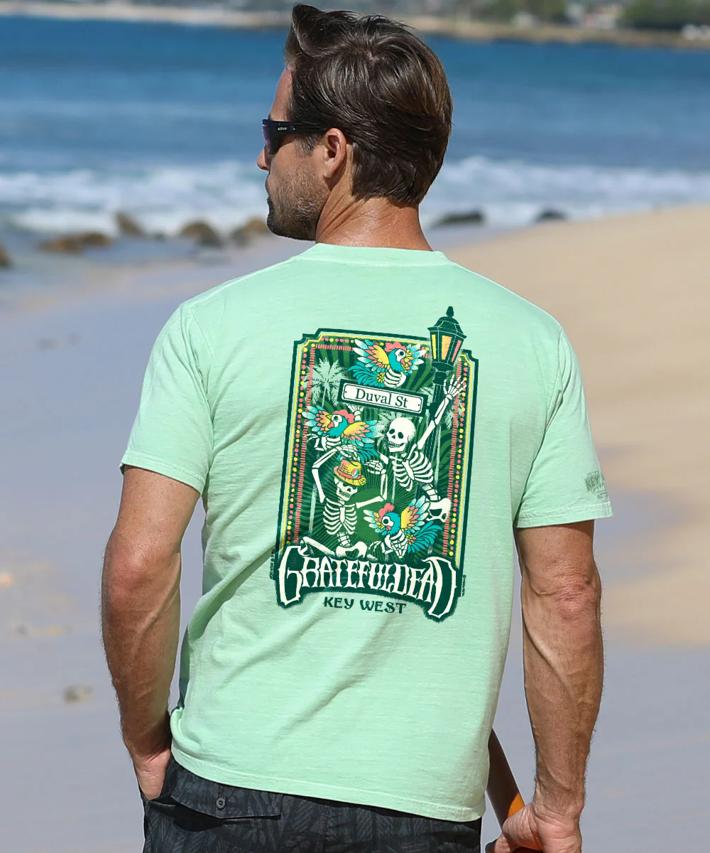 Grateful Dead Duval Street - Key Lime Dyed Short Sleeve Crewneck T-Shirt - Image 2