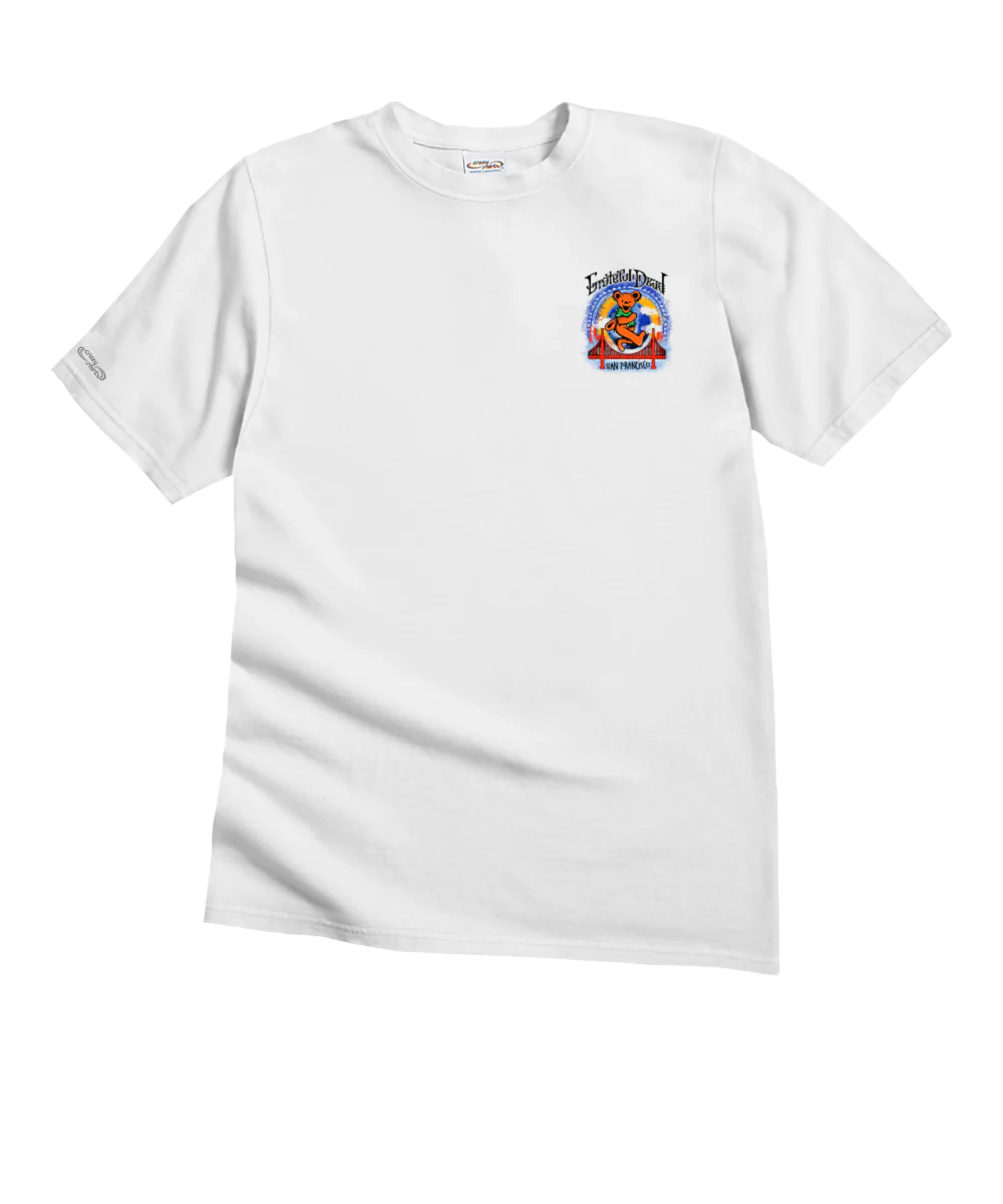 Grateful Dead Golden Gate Bear - White Short Sleeve Crewneck T-Shirt - Image 4