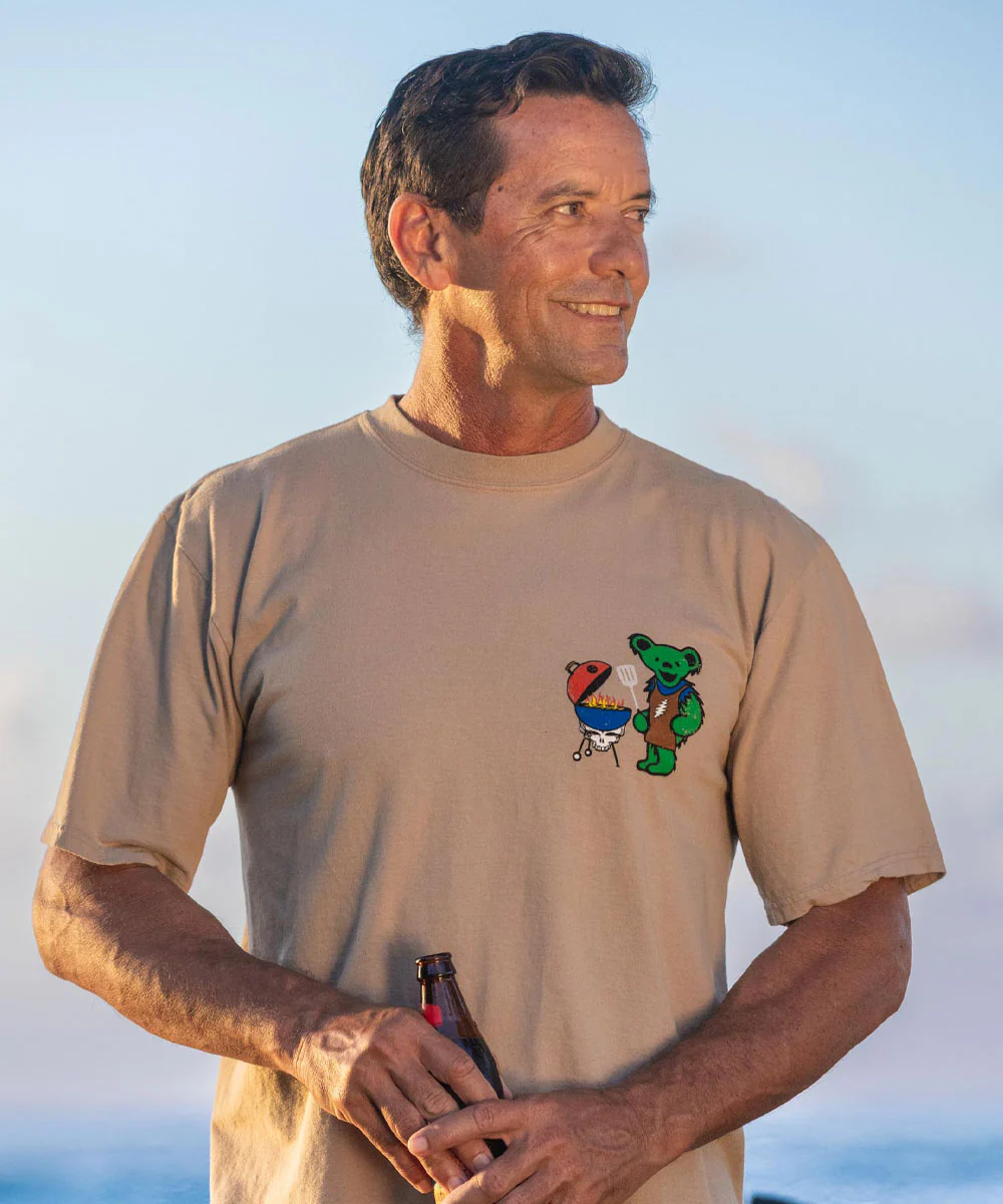 Grateful Dead Papa Bear Grills - Kona Coffee Dyed Short Sleeve Crewneck T-Shirt - Image 3
