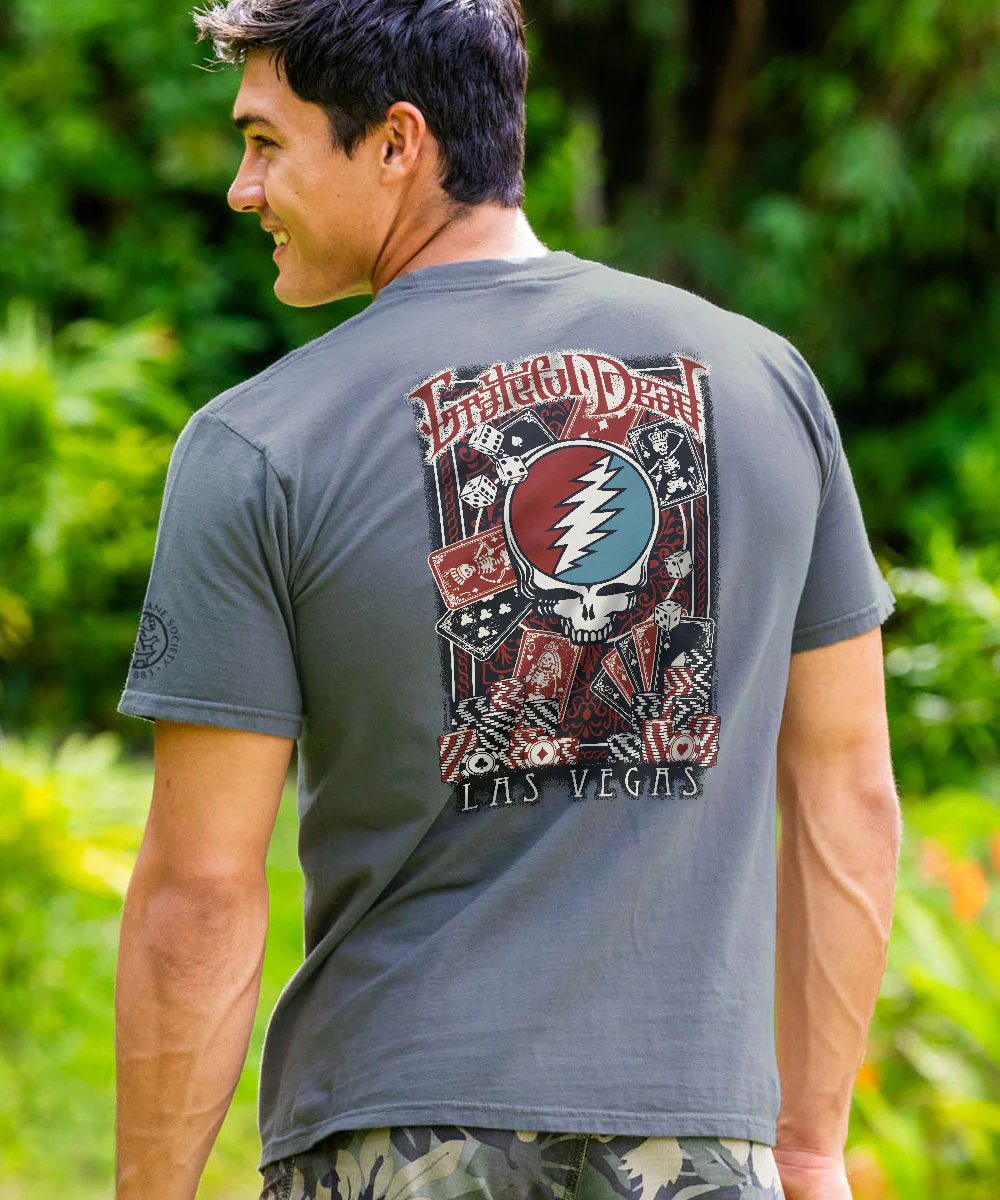 Grateful Dead Poker - Crater Dyed® Short Sleeve Crewneck T-Shirt - Image 2