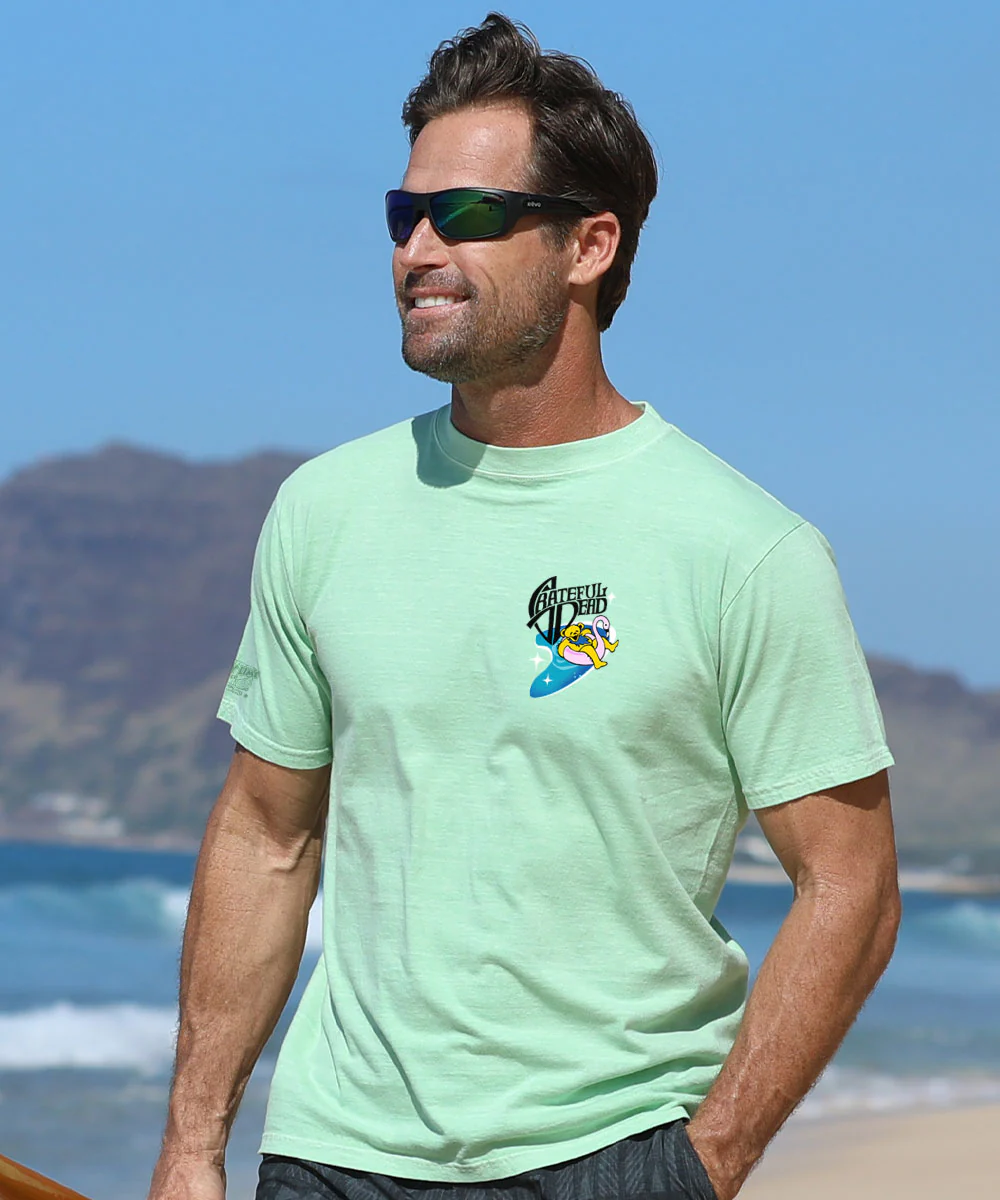 Grateful Dead Pool Party - Key Lime Dyed Short Sleeve Crewneck T-Shirt - Image 3