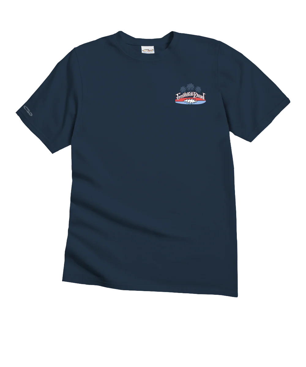 Grateful Dead Skeleton Chicken - Navy Short Sleeve Crewneck T-Shirt - Image 4