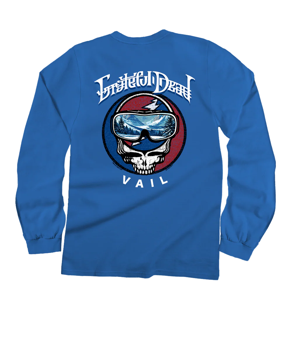 Grateful Dead Vail Scenic - Blue Hawaii Dyed Long Sleeve Crewneck T-Shirt