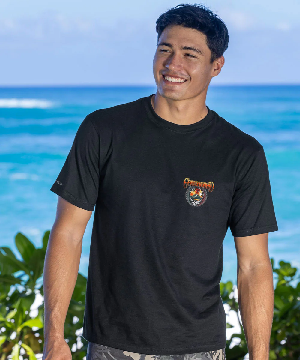 Grateful Dead Volcano - Jet Black Short Sleeve Pima T-Shirt - Image 3