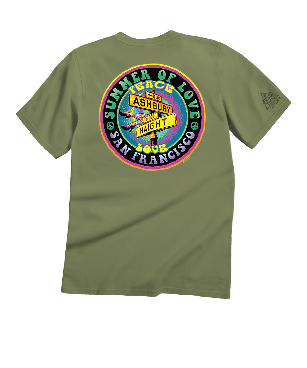 Haight Ashbury Summer - Hemp Dyed Short Sleeve Crewneck T-Shirt