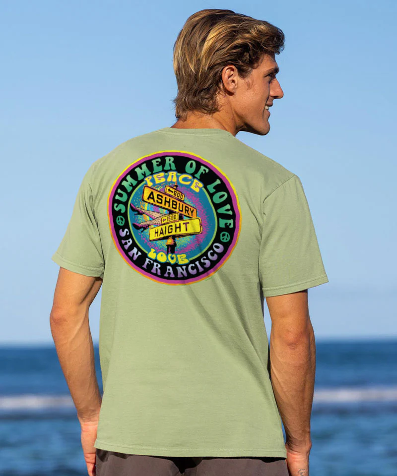 Haight Ashbury Summer - Hemp Dyed Short Sleeve Crewneck T-Shirt - Image 2
