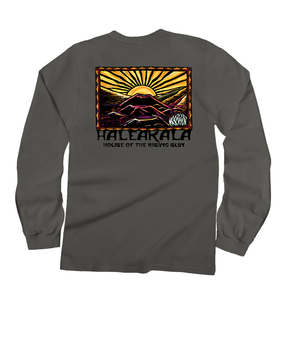 Haleakala Rising Sun - Crater Dyed® Long Sleeve Crewneck T-Shirt