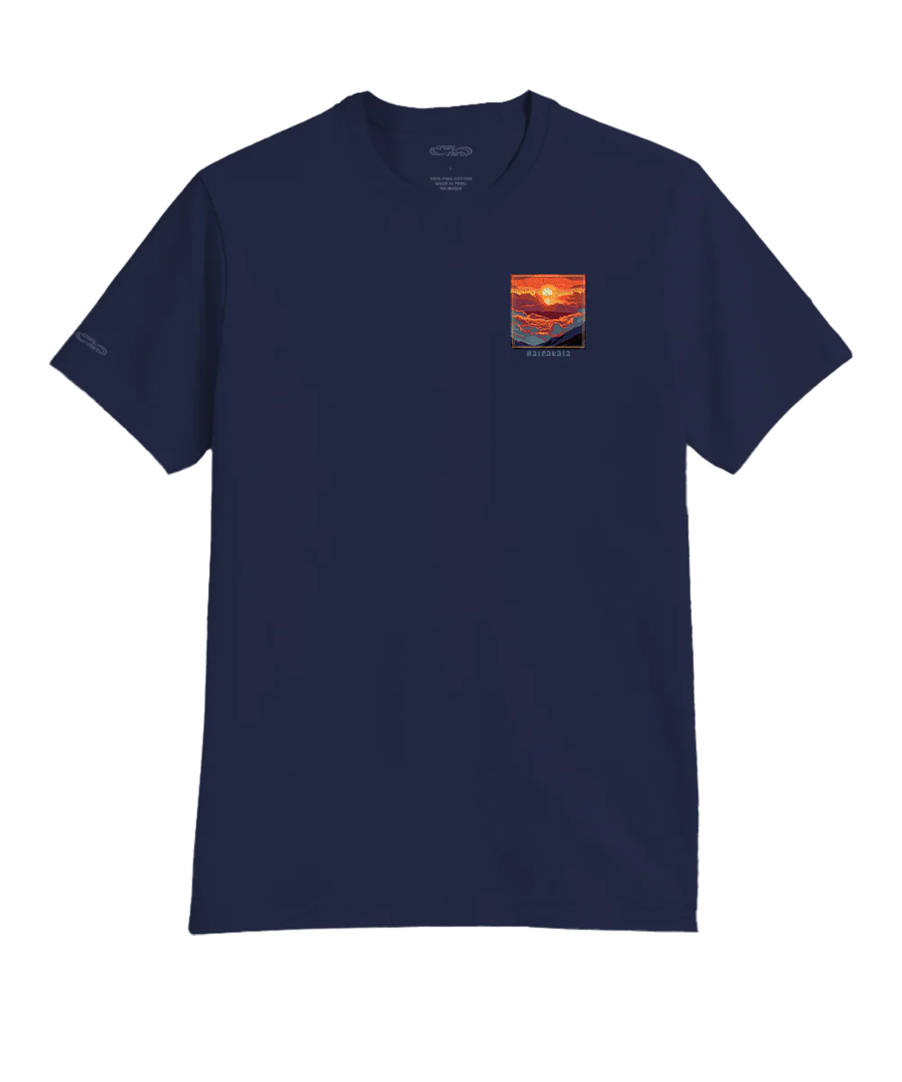 Haleakala Sunrising - Indigo Short Sleeve Pima T-Shirt - Image 4