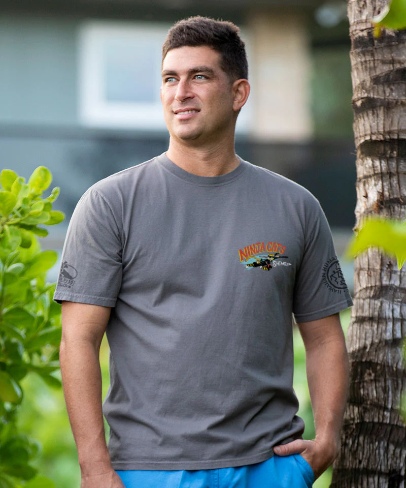Hawaiian Humane Society Ninja Cats - Crater Dyed® Short Sleeve Crewneck T-Shirt - Image 3
