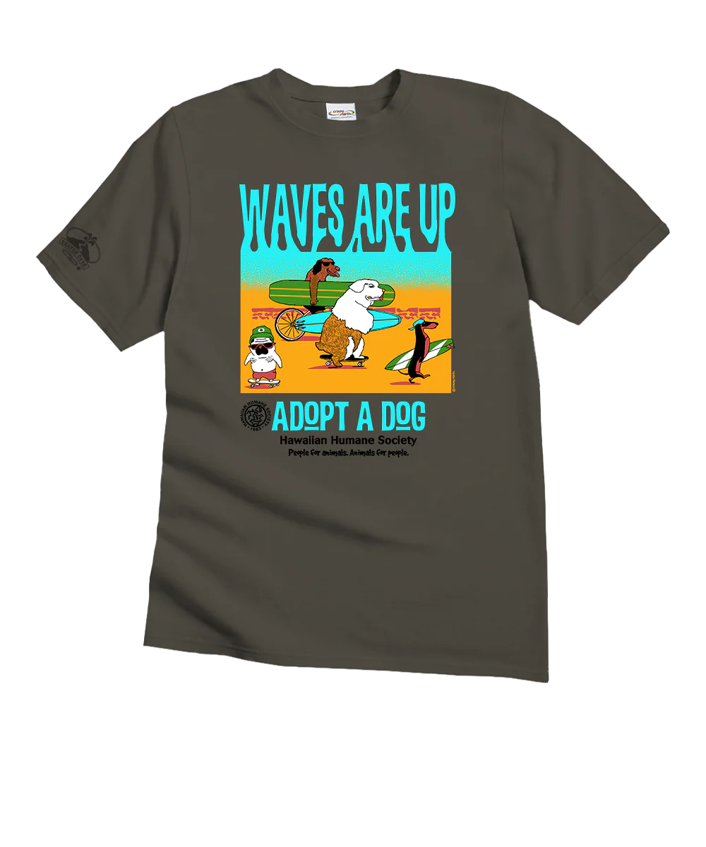 Hawaiian Humane Society Waves Are Up - Crater Dyed® Short Sleeve Crewneck T-Shirt