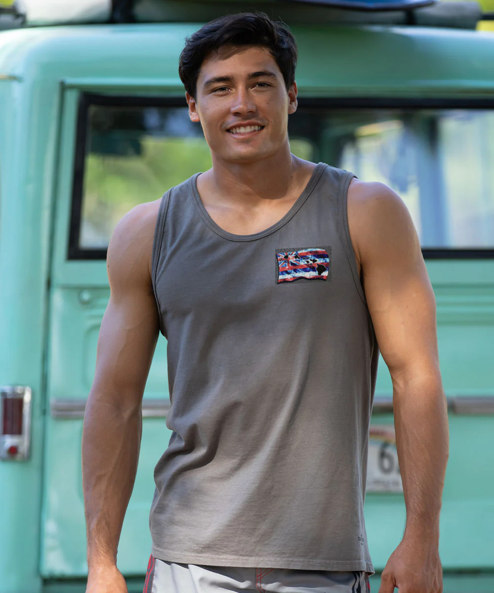 Hawaiian Island Flag - Crater Dyed® Sleeveless Tank Top - Image 3