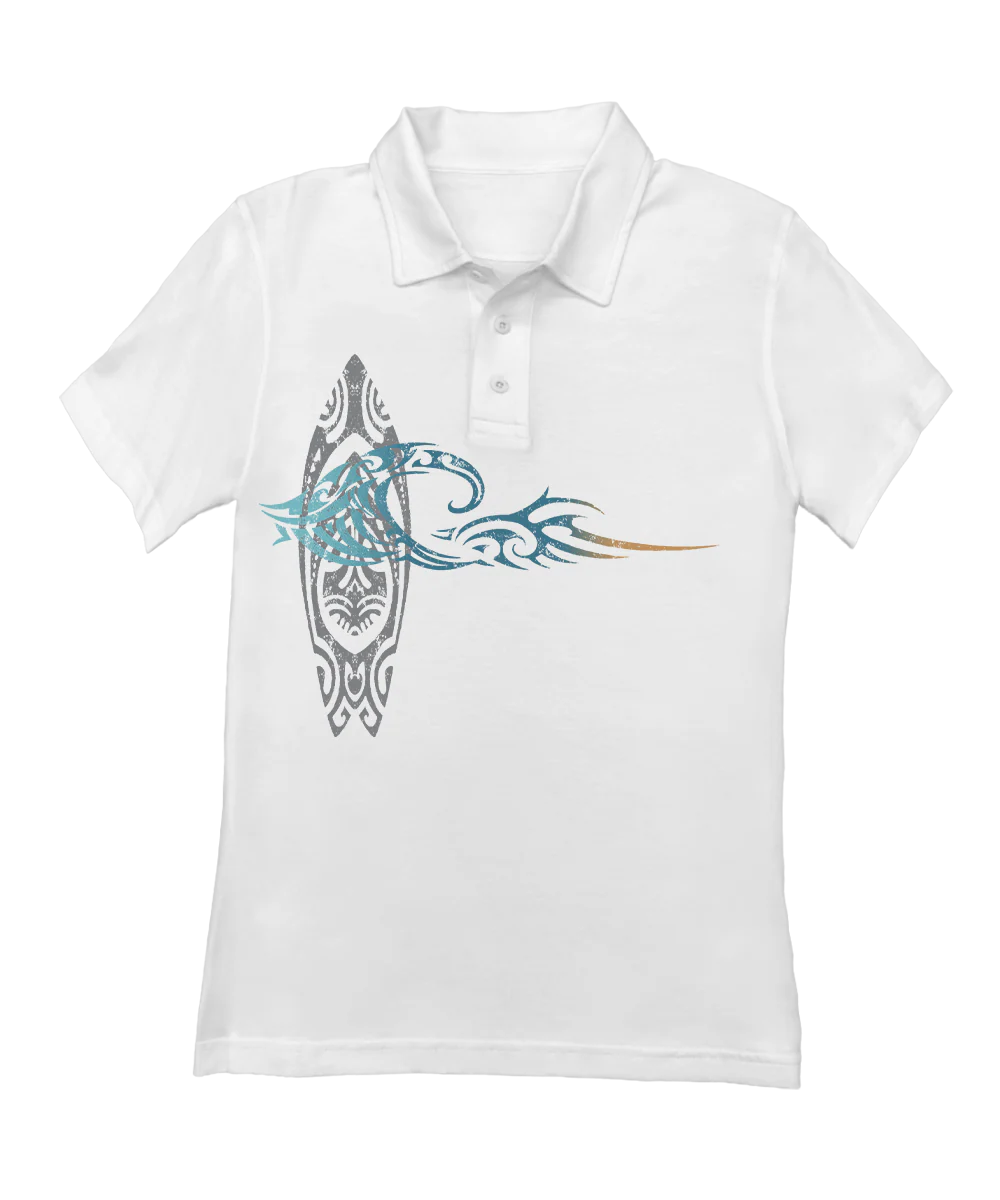 He'e Nalu Elima - White Short Sleeve Pima Polo