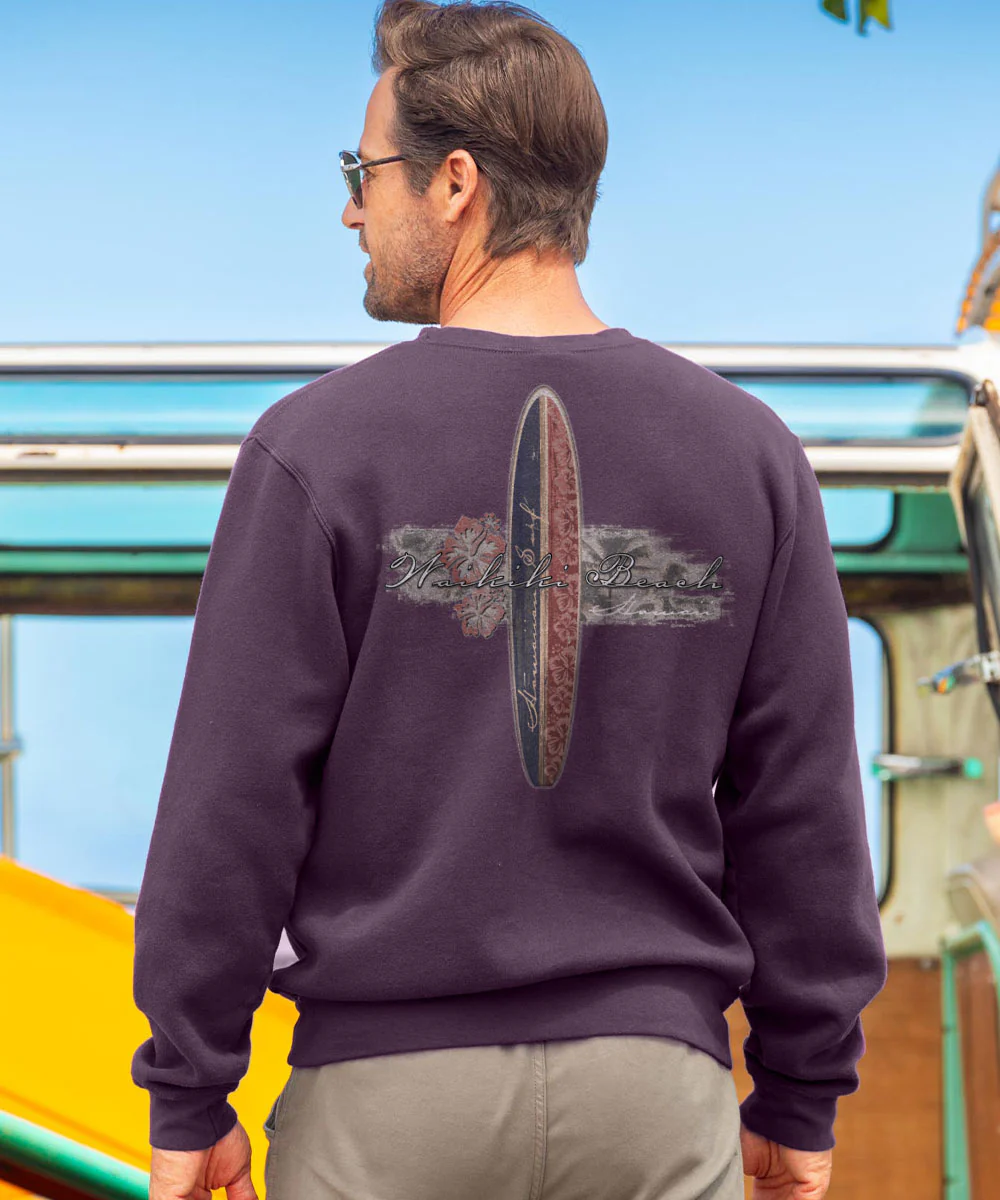 Hibiscus Surf - Blackberry Dyed Long Sleeve Sweatshirt - Image 3