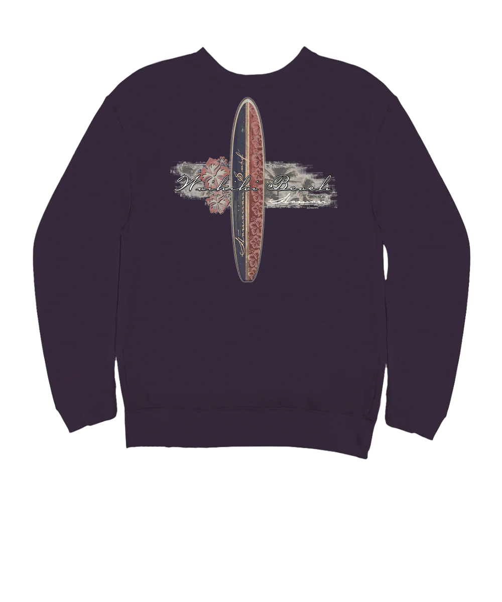 Hibiscus Surf - Blackberry Dyed Long Sleeve Sweatshirt - Image 4