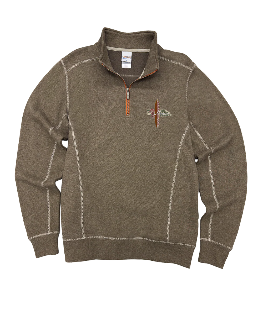 Hibiscus Surf - Taupe Heather Long Sleeve Mountain Peak Pullover