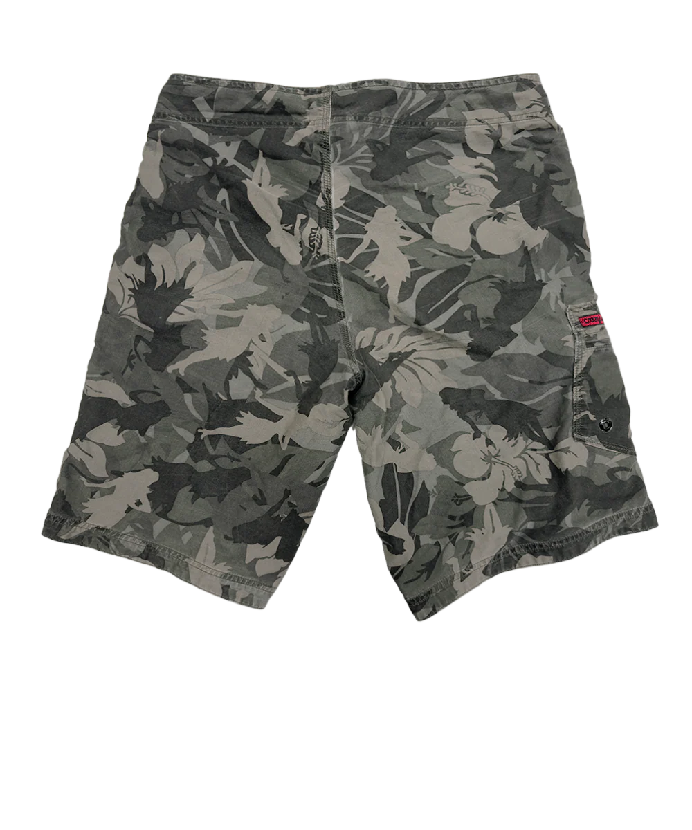 Hulaflage - Camo Green Floral Board Shorts - Image 4