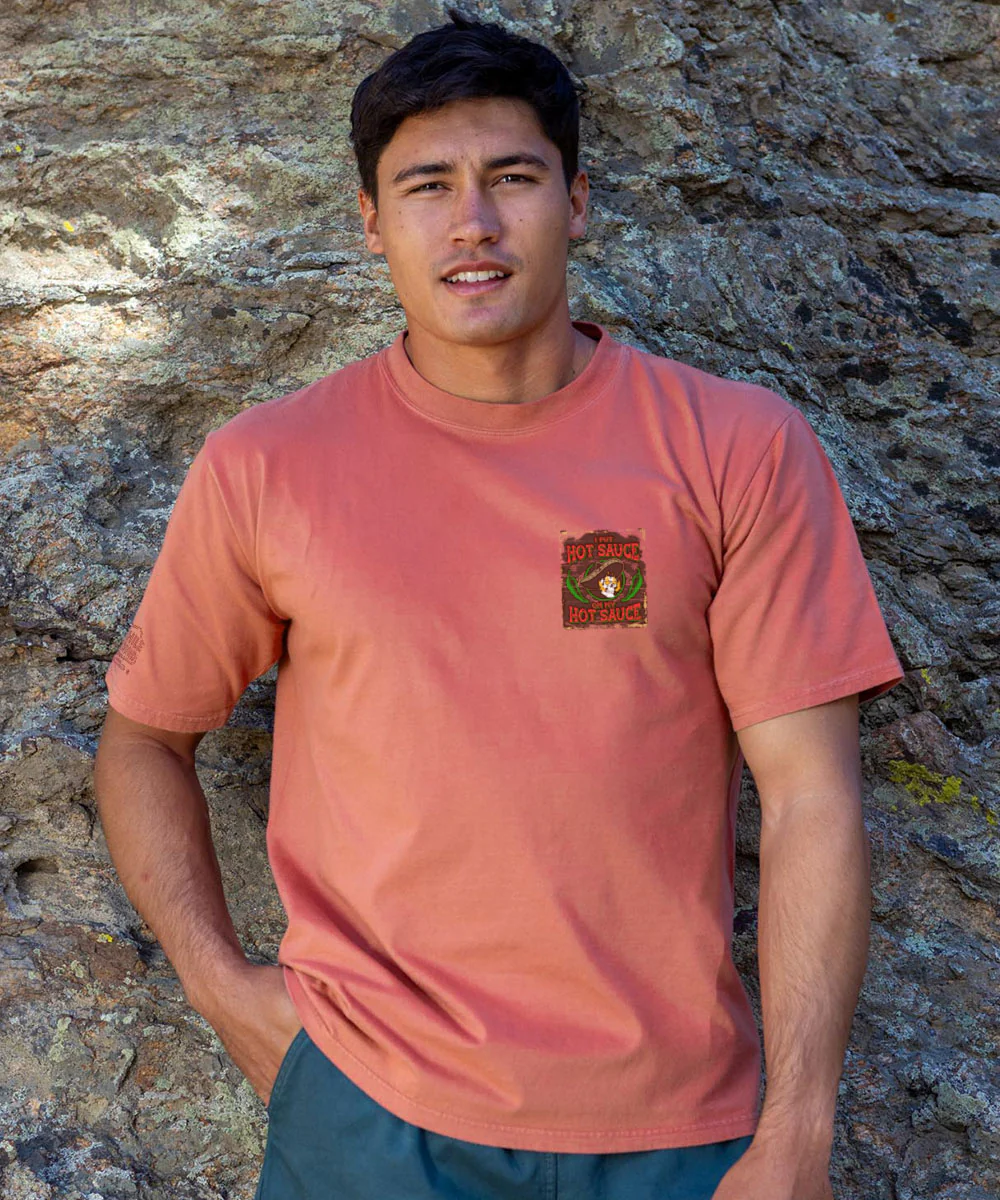 I Put Hot Sauce - Chile Dyed Short Sleeve Crewneck T-Shirt - Image 3