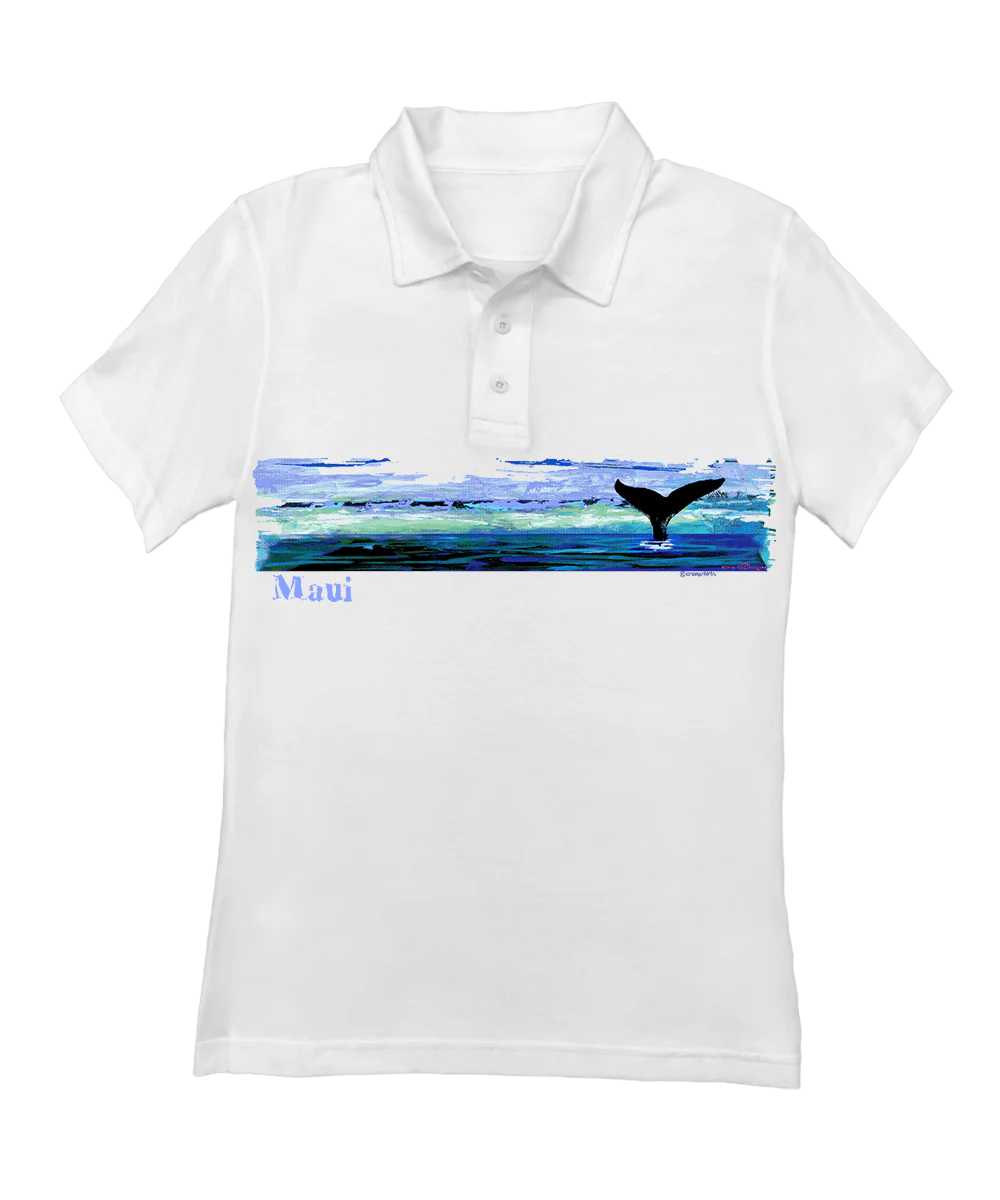 Into Blue - White Short Sleeve Pima Polo