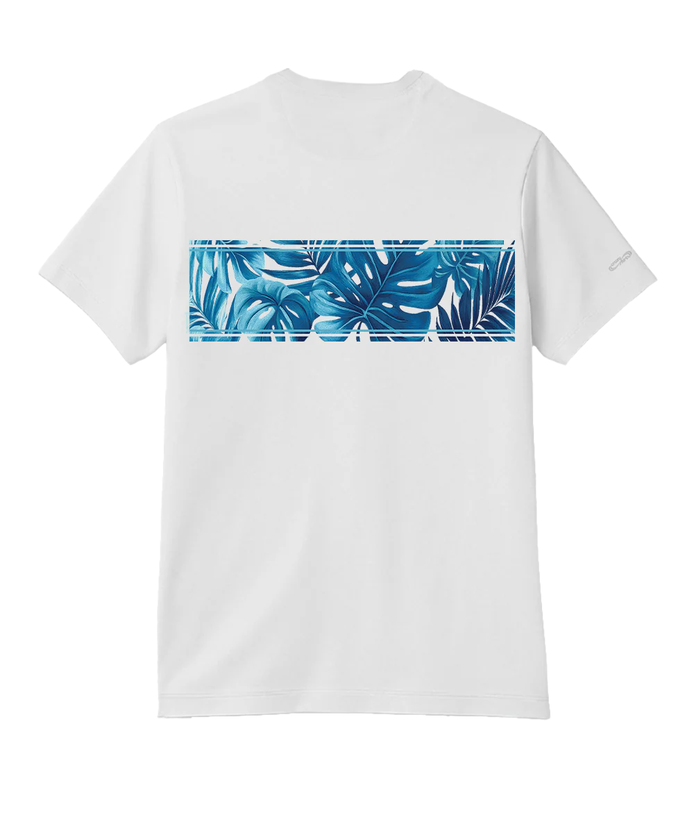 Island Foliage Band - White Short Sleeve Pima T-Shirt - Image 4