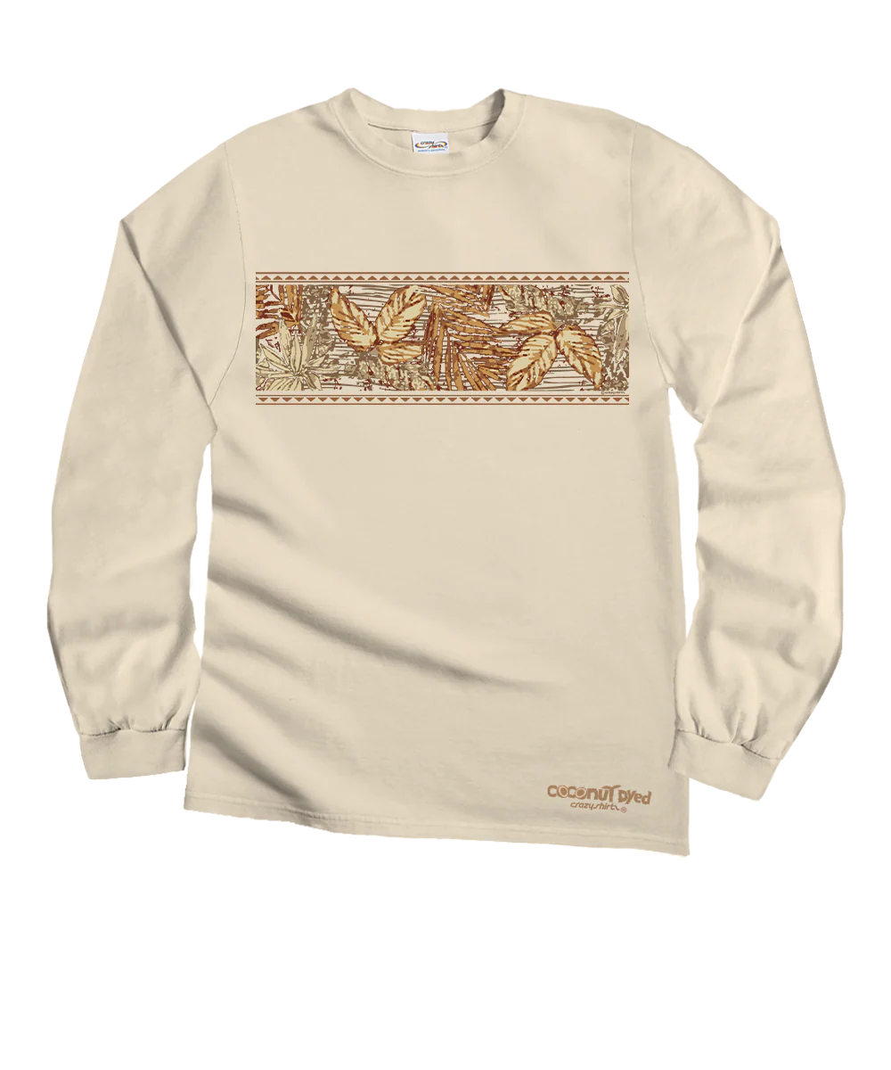 Island Tropical Band - Coconut Dyed Long Sleeve Crewneck T-Shirt