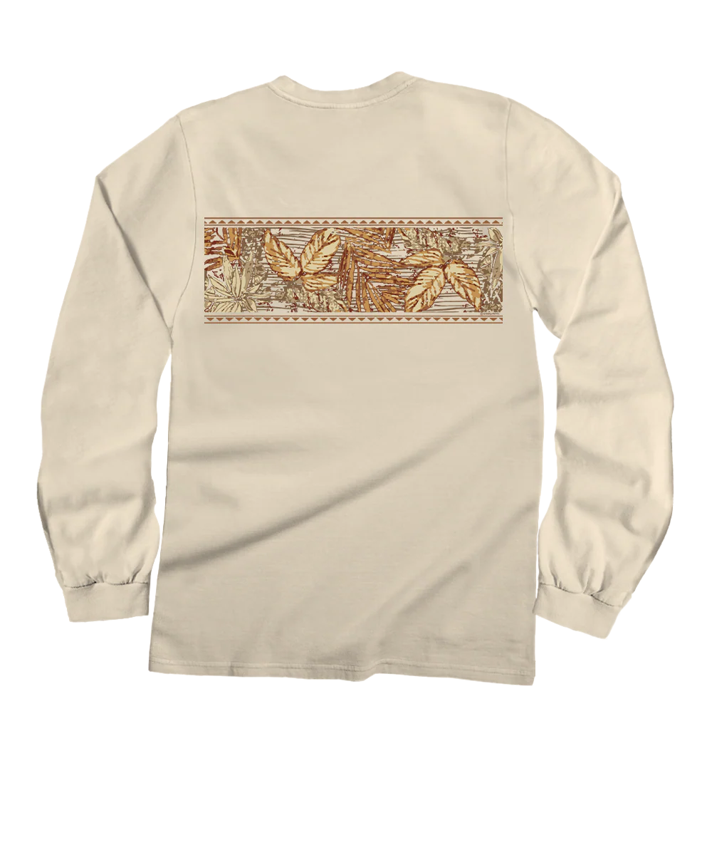 Island Tropical Band - Coconut Dyed Long Sleeve Crewneck T-Shirt - Image 4