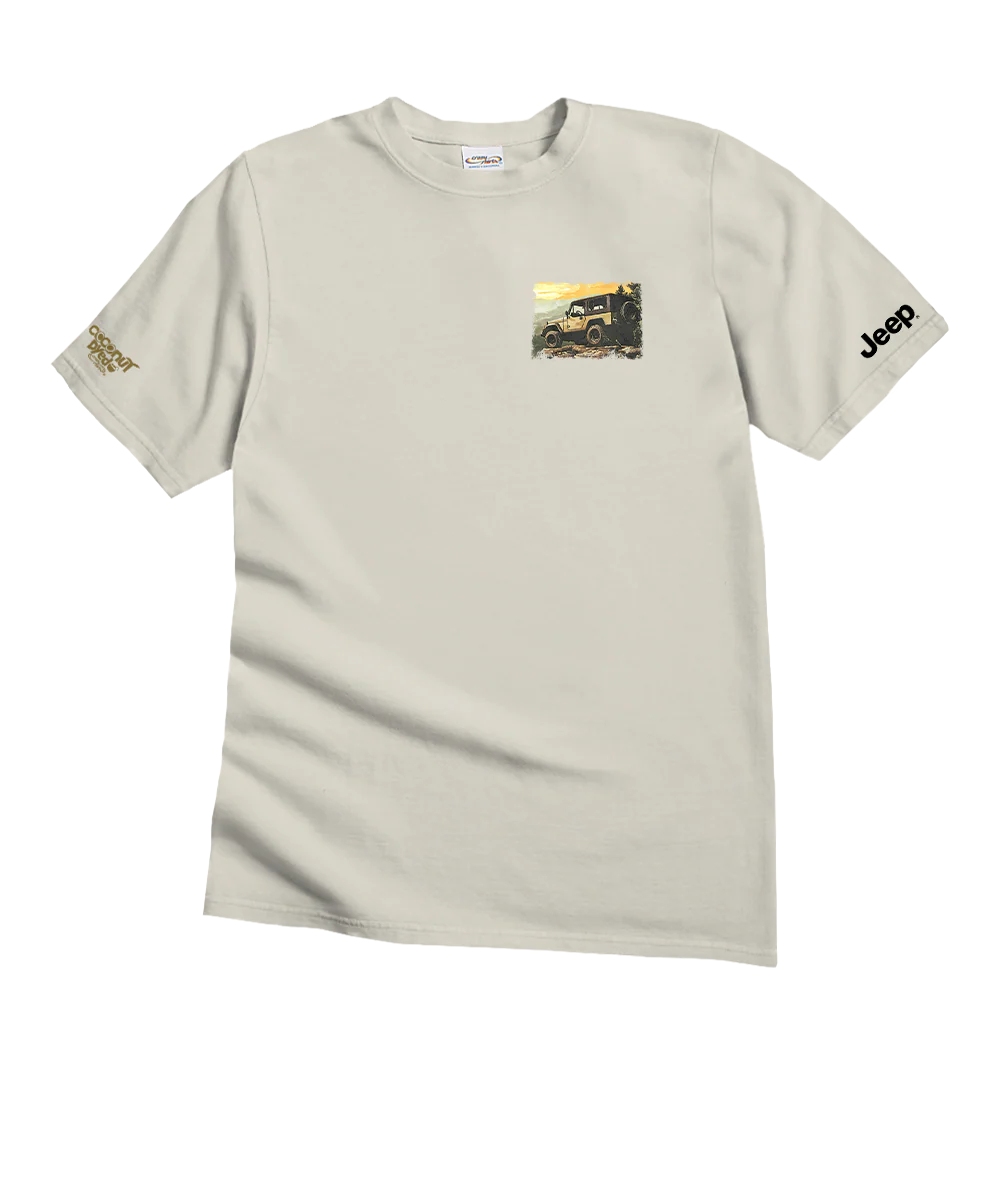 Jeep Beaten Path - Coconut Dyed Short Sleeve Crewneck T-Shirt - Image 4